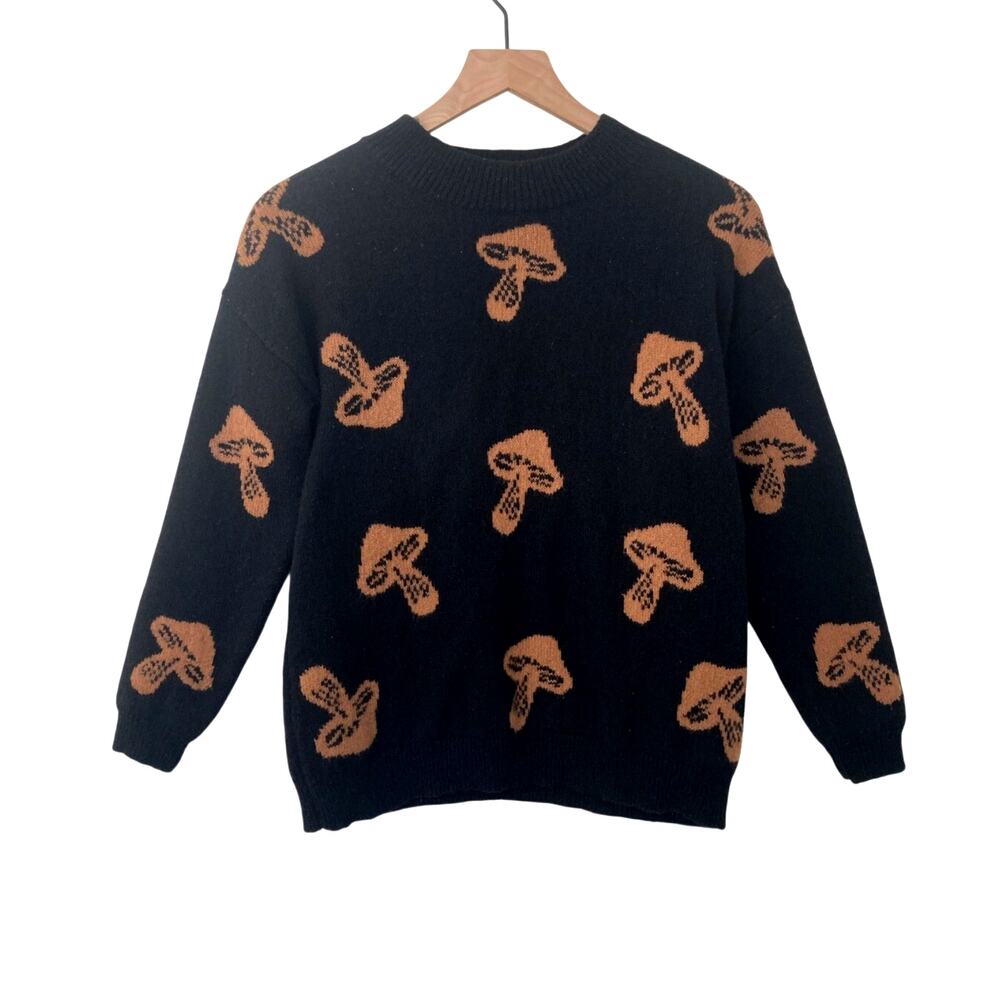 No Boundaries Junior's Mushroom Earthy Earthcore Nature Girl Cozy Knit Sweater 3